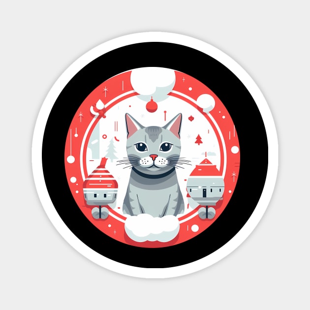 Egyptian Mau Cat Xmas, Love Cats Magnet by logiamerch